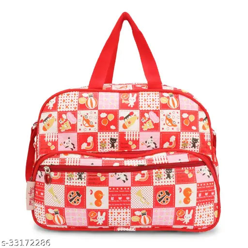 Fabric net waterproof kids bag, free size with red front pockets - Fancy Kids Bags from India