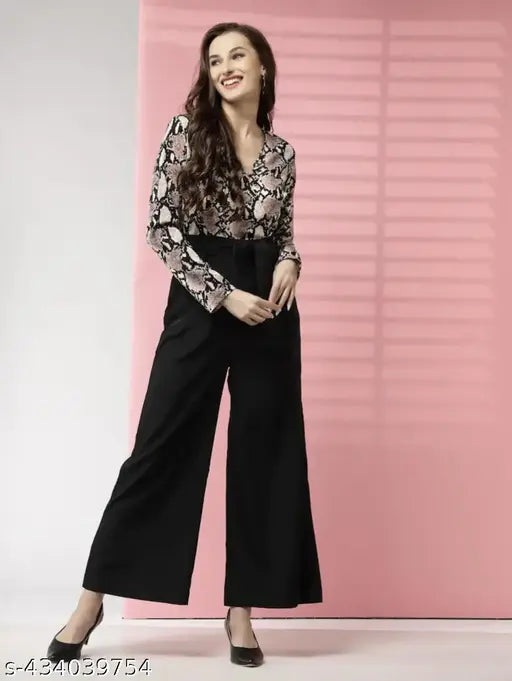 New Women's Printed Maxi Jumpsuit, 95% polyester, 5% spandex, casual or formal occasion wear, available in XS-XXXL sizes