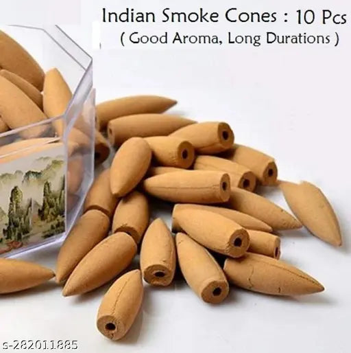 Black polyresin kettle & cup design incense holder with 10 back flow cones, positive energy item for home decor