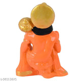 Orange polyresin Hanuman Ji Murti statuette, small size 3 inches, ideal for car dashboard or home temple decor