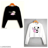 Printed long sleeve western-style cotton crop top for women and girls, high-quality and affordable