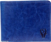 Blue artificial leather wallet, 3 card slot, PU material for men's style and function