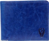 Blue artificial leather wallet, 3 card slot, PU material for men's style and function