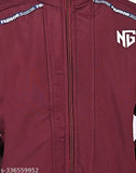 Maroon cotton printed net long sleeve jacket for boys and kids from Nadwi Garments