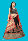 Poly-silk Bollywood Lengha Choli & Silk Dupatta with Zari details, premium Indian fashion for women