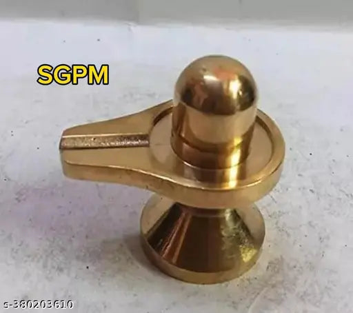 Brass Shiva Lingam, 15inch (110g), traditional Hindu deity idol for home, enhances confidence and wisdom