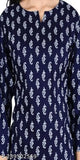 Dark Blue Rayon Night Suit with Printed Net Pattern, ethically-sourced Indian fabric for a comfortable fit and stylish appearance