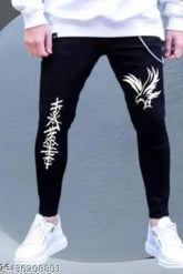 Cotton Man Eagle print jeans - solid pattern, Indian-made size options: 30in & 32in