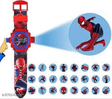 Trendy kids unisex digital Spiderman watch, free size (20mm), colorful display with 24 images for play & time, fun accessory from India