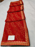 Ranisatiya Marwari Rajasthani Bandhani Georgette Saree with Heavy Mono Banglori Silk Blouse - Indian ethnic wear for traditional, party, or festive occasions