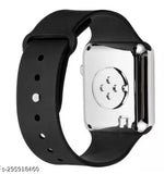Black silicone square digital LED watch, ideal for unisex casual occasions. (N:2, origin:India)