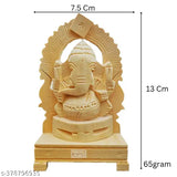 Handcrafted white Ganesha idol, natural Velleruku wood, 7.5cm length, 13cm height, adorned with Swetharka - popular for festivals, home decor, religious worship