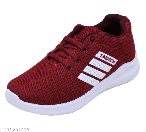 Maroon canvas and PVC shoes for kids 8-11 years, solid pattern, ankle loop fastening