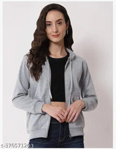 Fleece women's jacket by Aarchangel, solid pattern, long sleeves. Size S: Bust 11in, Length 24in. Made in India