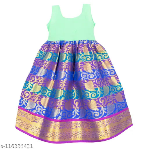 Brand New Kids Chanderi Silk Lehenga-Choli with Leheriya Stitch, Indian designer traditional wear