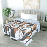 Cotton reversible print AC blanket, 220 GSM microfiber 3-layered quilt for double bed, suitable for all seasons (India)