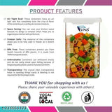 Brown airtight plastic square container set (12 pieces, 1100 ML each) - perfect for kitchen storage and dry fruit preservation