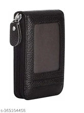 Black textured leather RFID credit card holder (set of 1), compact and organized design for daily use, ideal for travel and handbags, made in India