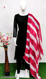 Fancy Georgette solid-colored gown (Gavun Gaun) with long sleeves, ideal for ladies and girls events