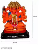 Multicolor Panchmukhi Hanuman idol statue, 11cm polyresin decorative showpiece from India