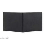 Black artificial leather men's formal wallet (6 card slots), premium quality bi-fold design for evening/party travel