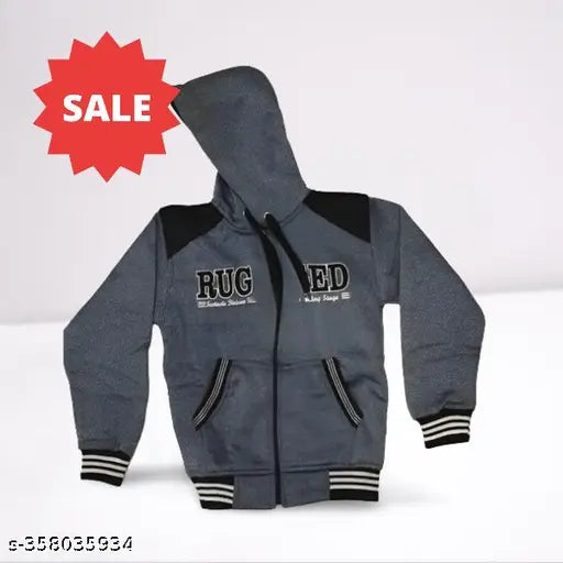 Cotton hodies sweatshirt for boys, solid color in long sleeves, made in India