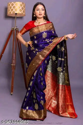 Sambhalpuri cotton silk saree, zari woven pattern, free size Indian fabric