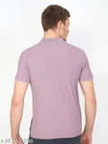 Purple polyester solid polo t-shirt for men, Rapid Dry technology, active wear, comfortable running shirt