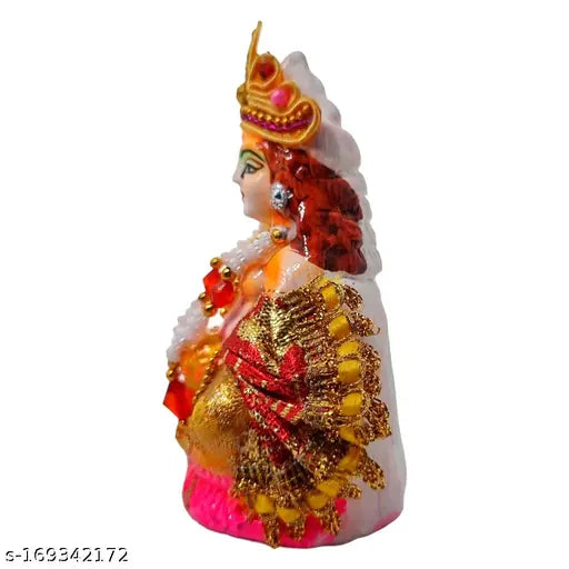 Divine Bazaar Dhan Kuber Statue, ceramic god idol for home temple decorative showpiece, 2" x 3" x 2", Indian-made