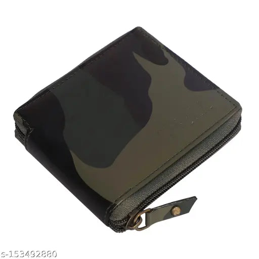 Camouflage faux leather men's wallet, free size with 1 compartment, made in India