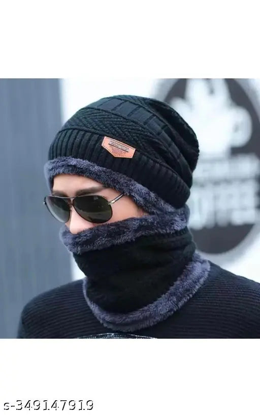 Nylon fur net balaclava cap set, Venton new design for men and women, India origin