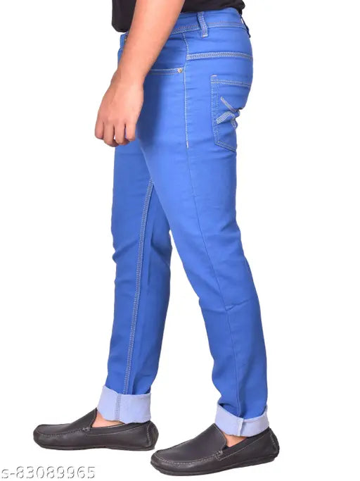 Denim men's jeans, solid rasso fashion point quality, size 30 (waist 30in, length 42in, hip 30in)