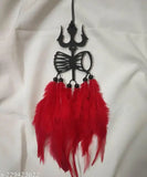 Handmade Vibrant Oreaj Color Dream Catcher, Indian-inspired sacred hoop with natural fibers and beads, garden or car decor