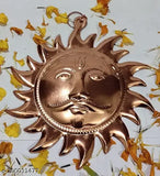 Copper Wall Hanging Surya, Vastu inspired sun art for home offices (20x22x3cm)