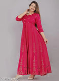 Rayon printed baknad kurtis, three-quarter sleeve, Indian traditional wear