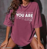 Trendy oversized printed cotton blend t-shirt combo pack of 2, XXS to XL sizes, vibrant pattern on display