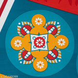 Multicolor abstract motif printed 100% cotton flat sheets, 2 pillow covers included, summer-ready double queen bedding from Pune, India (90x108 inches)