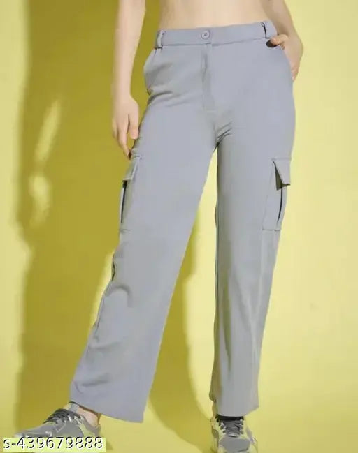 Cotton blend net cargo pants by Zeenat Enterprisses, fashionable for women sizes 26-32