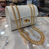 Textured net croc-effect danda sling bag with heavy chain, perfect for women and girls. Crossbody style, free size (8in x 6in x 5in)