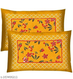 Attractive cotton floral queen size bedsheet with 2 pillow covers, ideal for summer adult use