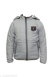 Polyester full sleeve winter jacket for boys, 3-4 years, solid pattern, perfect for cold weather fashion