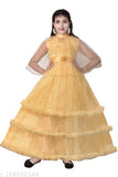 Embellished net girls gown dress, three-quarter sleeves, size 4-5 years, India origin