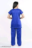 Satin short sleeve pyjama set, women's satin night suit pack of 1 - luxury Indian sleepwear for home comfort