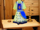 Velvet & net embellished lehenga choli for girls, ethnic wear on special occasion