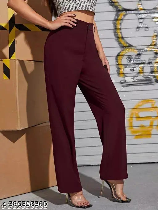 Cotton blend solid net girl pant for women, size 26-34 inches #Meesho #TRENDZ women's trousers