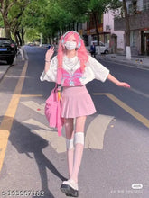 Cotton high waist pleated mini skirt for women, solid net pattern, available in sizes 24-34 inches