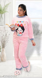 Imported winter wool nightsuit with long sleeves, printed net pattern