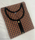 Yellow woolen three-quarter sleeve checked kurta, Indian winter fashion