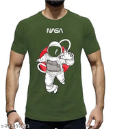 Latest Nasa 100 cotton blend short-sleeved T-shirt with printed design. Modern casual wear made in India