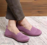 Textured textile casual flats sandals for girls, comfortable and stylish "Women Bellies" slip-on